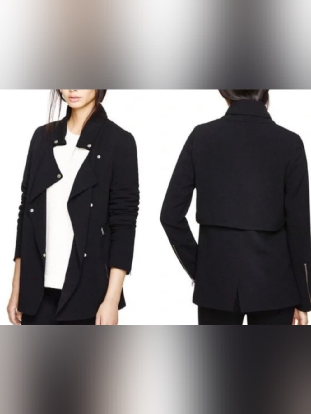 Aritzia Wilfred Mayet Military Moto Draped Jacket Quiet Luxur Dark academia - XS